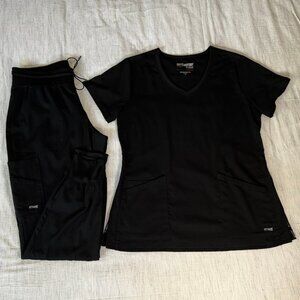 Grey's Anatomy Matching Spandex Stretch Jogger Scrub Set - Dark Grey - Size M